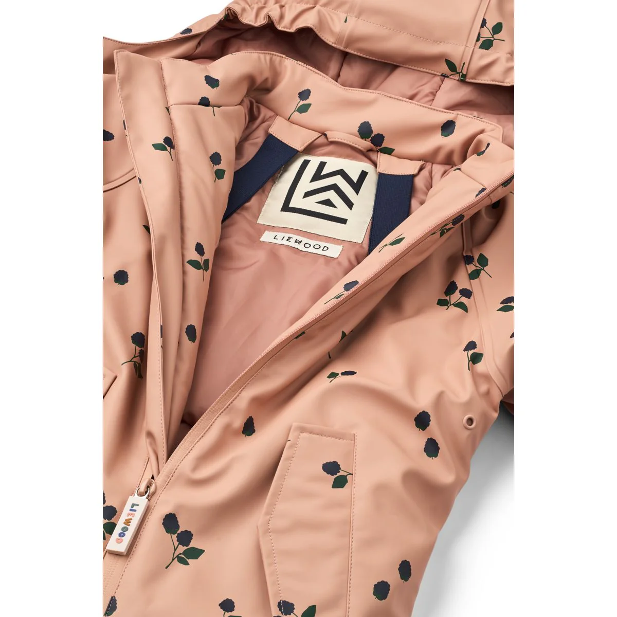Maddy PU Rainsuit - Berry / Pale tuscany / Embroidery - Image 7