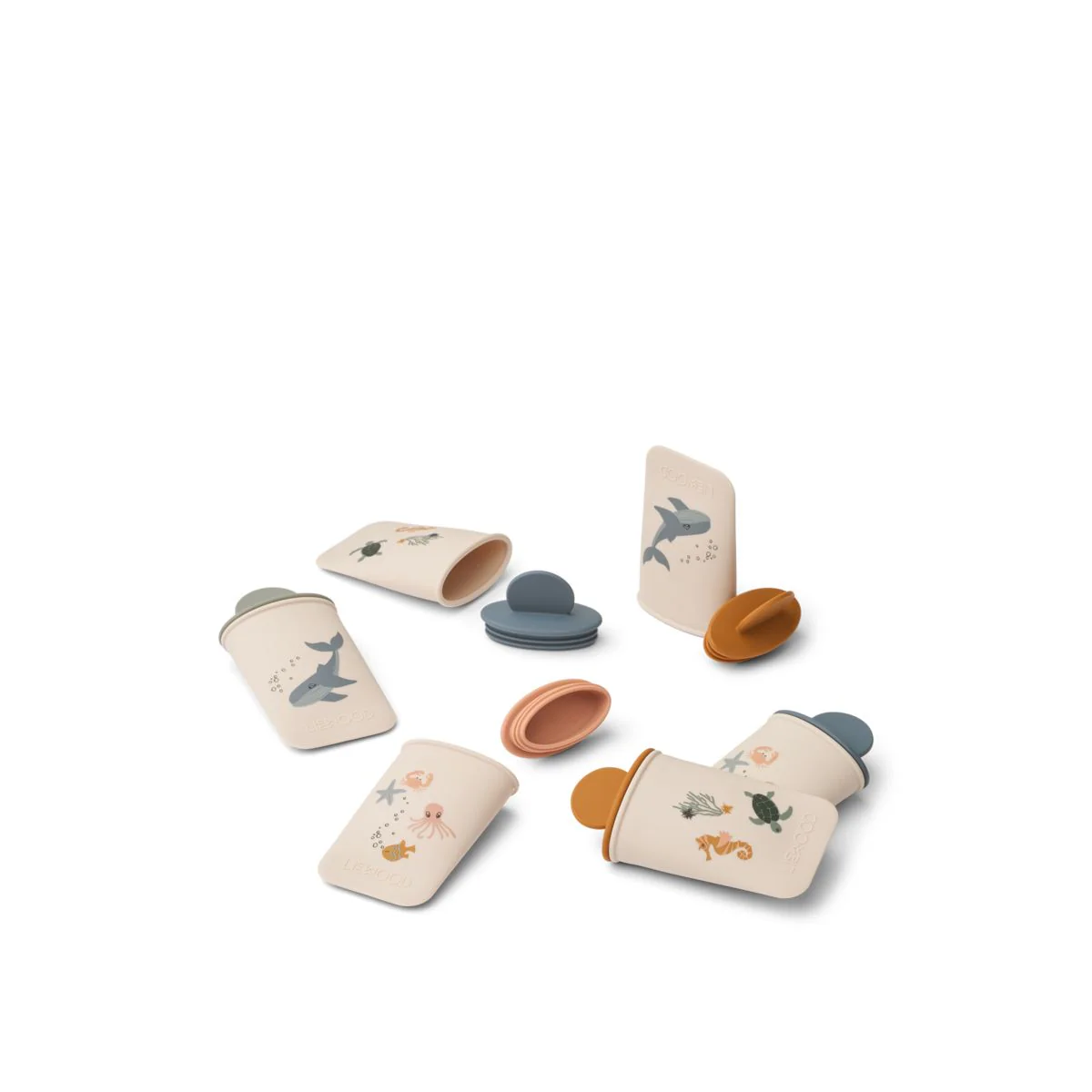 Malik Printed Mini Ice Pops 6-Pack - Sea creature / Sandy