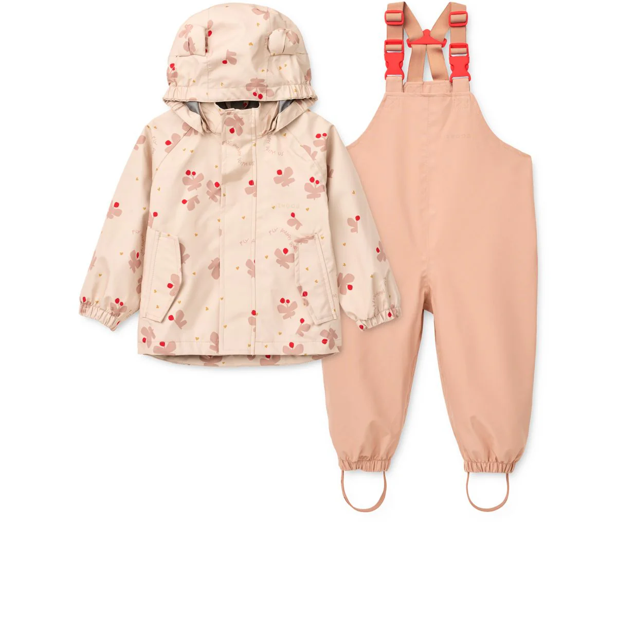 MANU Toddler Rainwear Set - Butterfly / Apple blossom