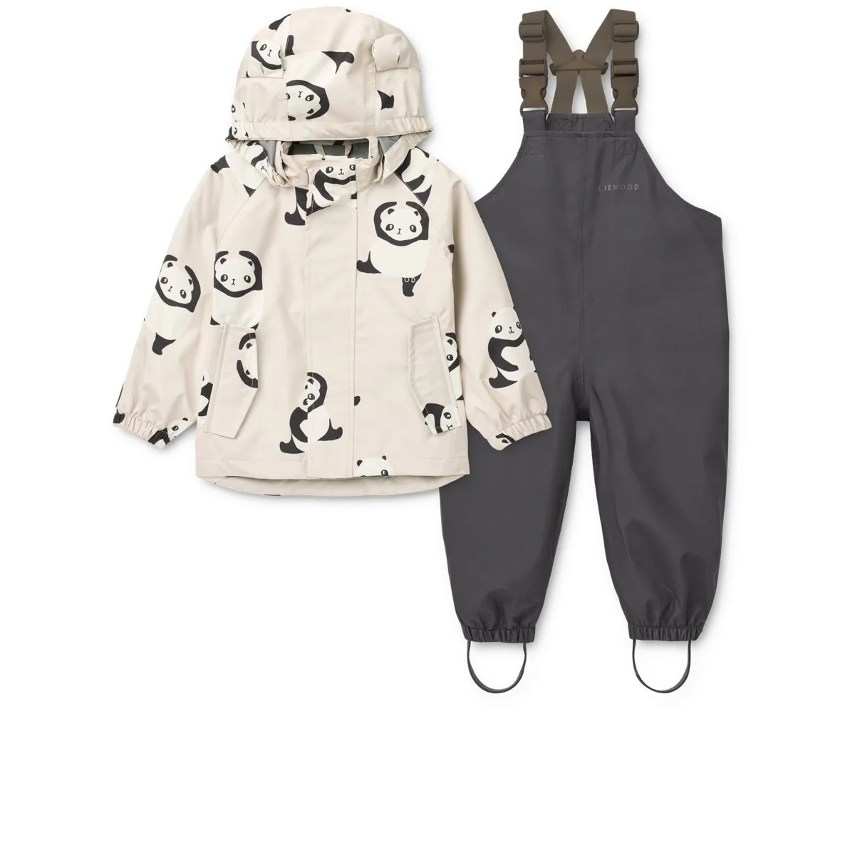 MANU Toddler Rainwear Set - Panda / Sandy