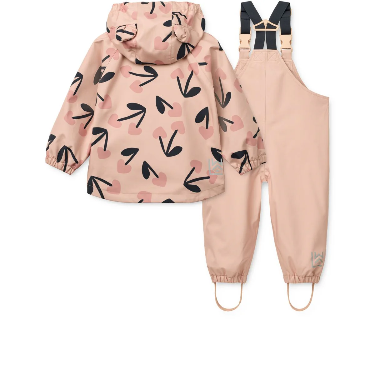 MANU Toddler Rainwear Set - mega cherry heart/ Rosey mix - Image 2