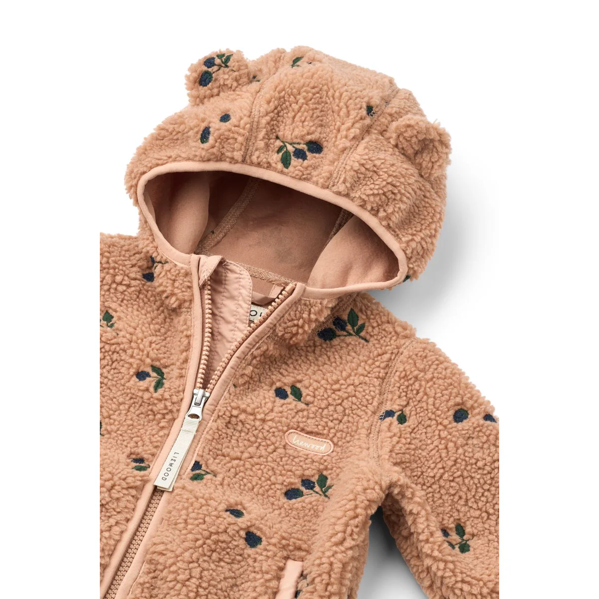 Mara Pile Jacket with ears - Berry / Pale tuscany / Embroidery - Image 3
