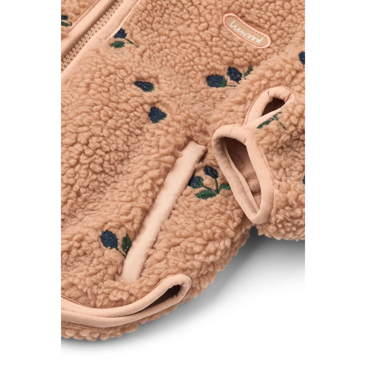 Mara Pile Jacket with ears - Berry / Pale tuscany / Embroidery - Image 4