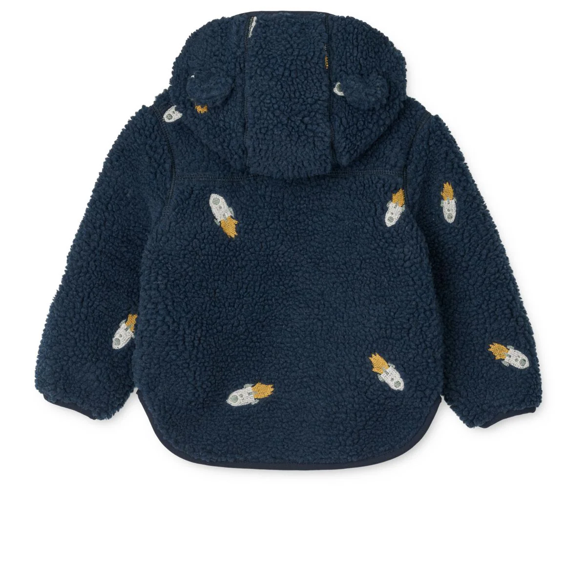 Mara Pile Jacket with ears - Rocket / Classic navy / Embroidery - Image 2