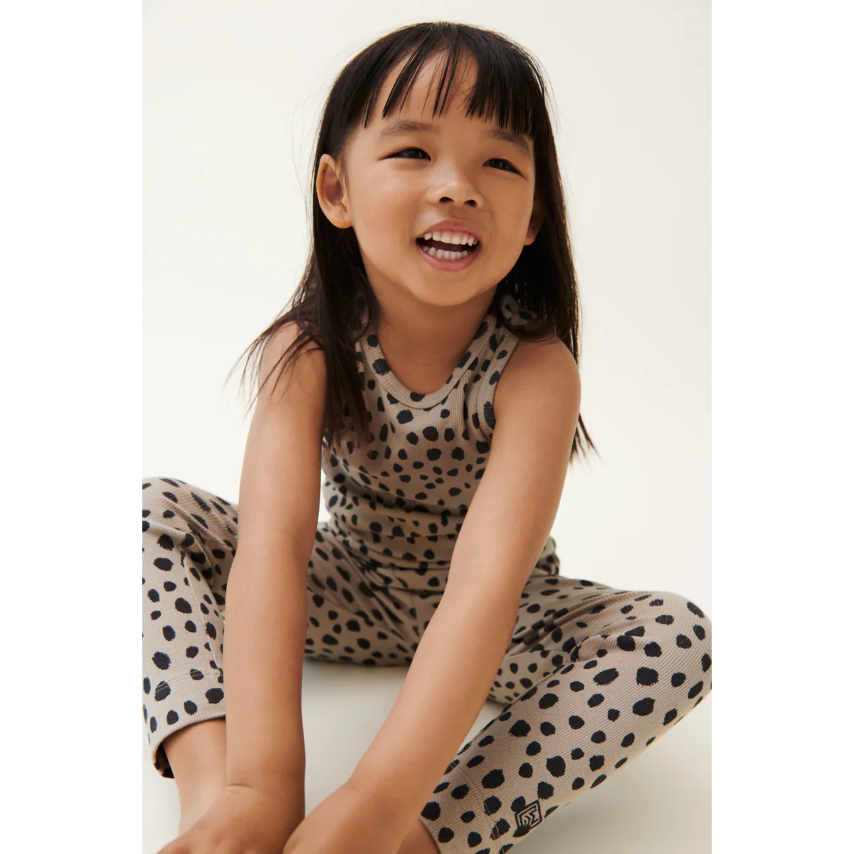 Marien printed rib leggings - Leo spots / Mist - Image 3