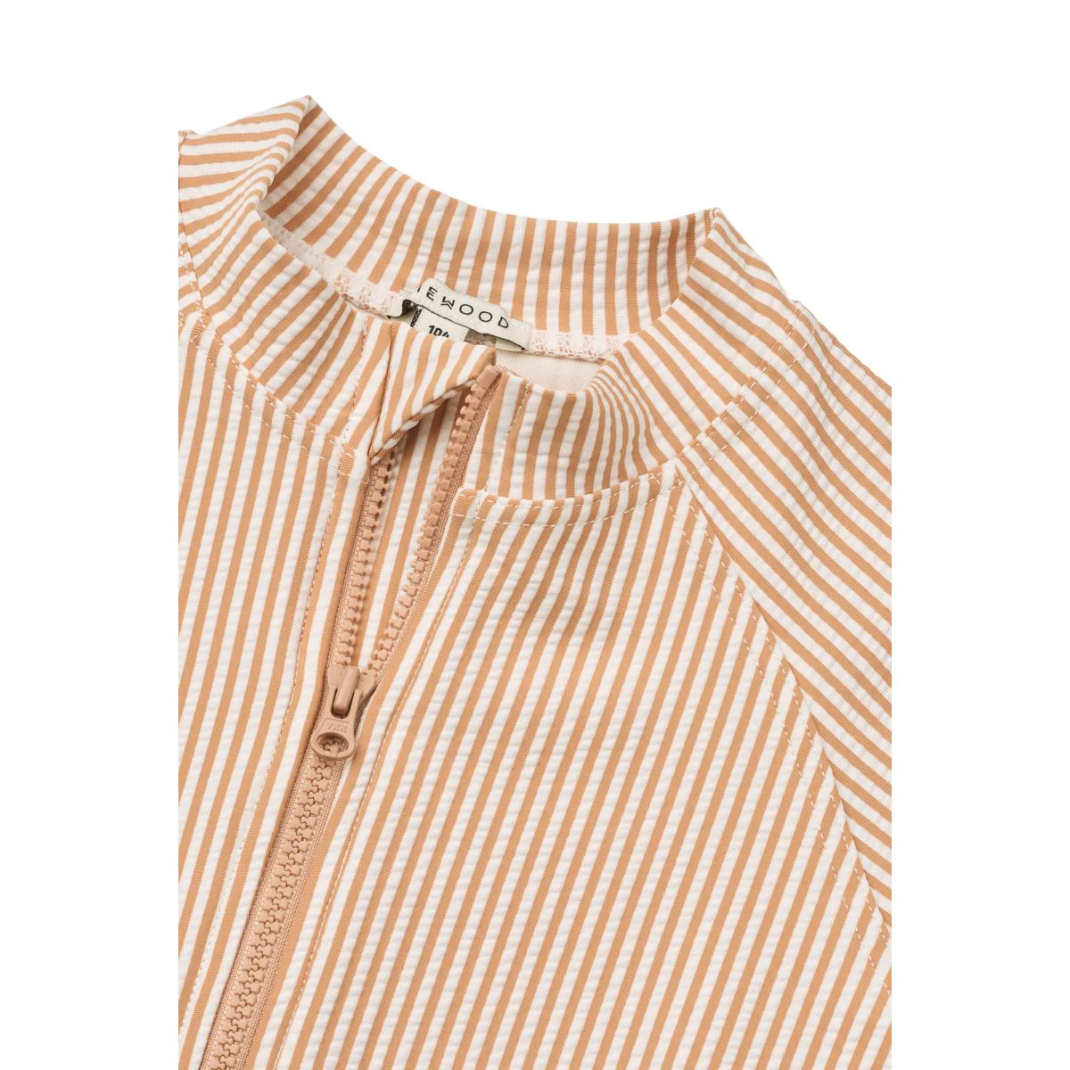 Max Seersucker Short-sleeve swim Jumpsuit - Y/D stripe Pale tuscany / Creme de la creme - Image 3