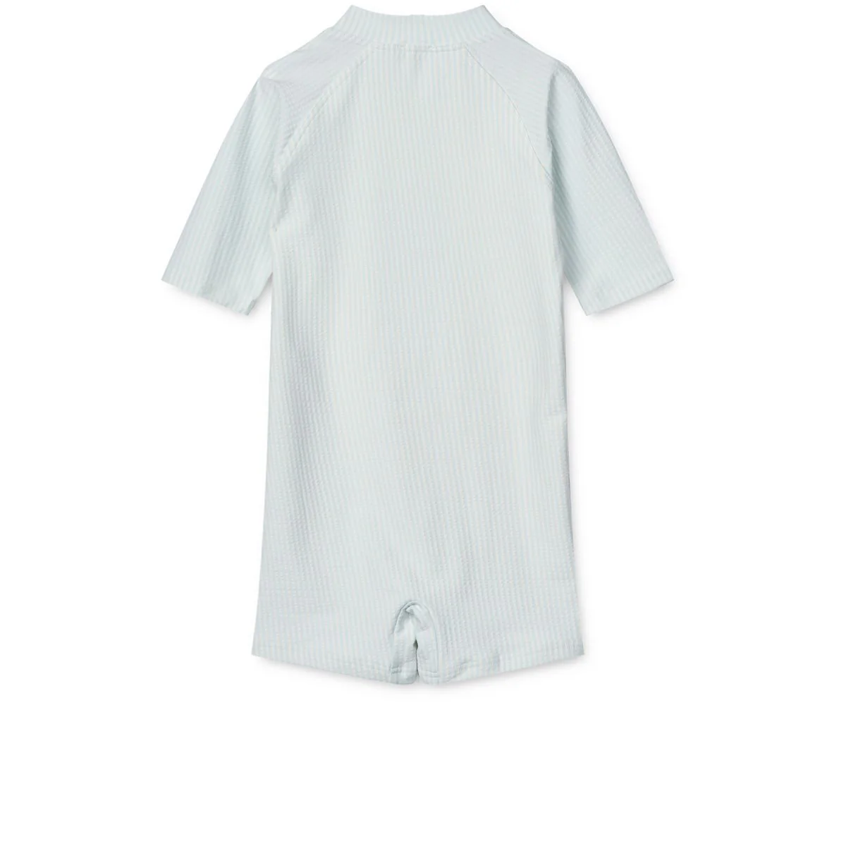 Max Seersucker Short-sleeve swim Jumpsuit - Y/D stripe Pure sky / Creme de la creme - Image 2