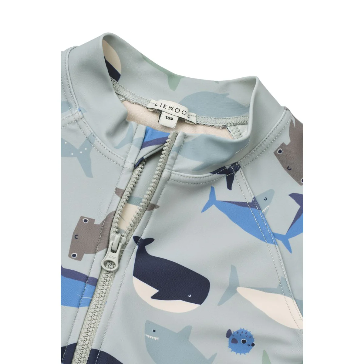 Max short-sleeved swim jumpsuit - Shark / Dove blue - Image 3