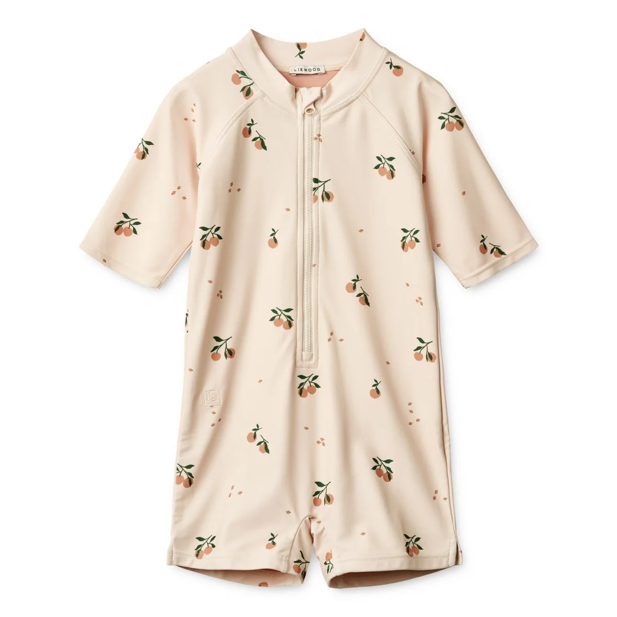 Max short-sleeved swim jumpsuit - Peach / Sea shell