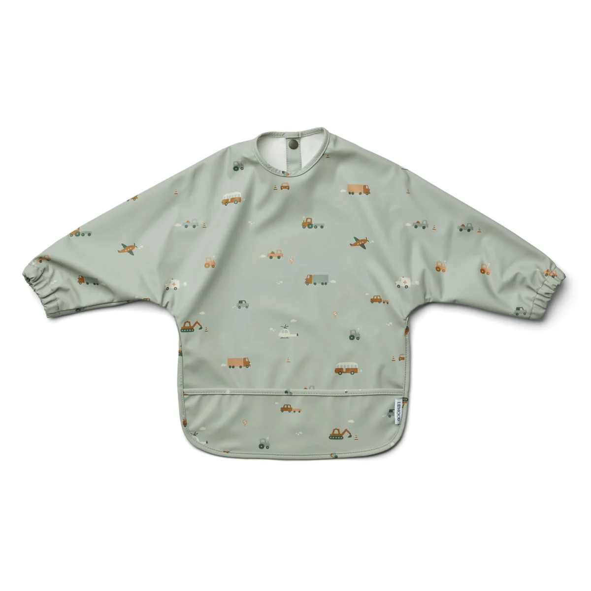 Merle Cape Bib - Vehicles/dove blue mix