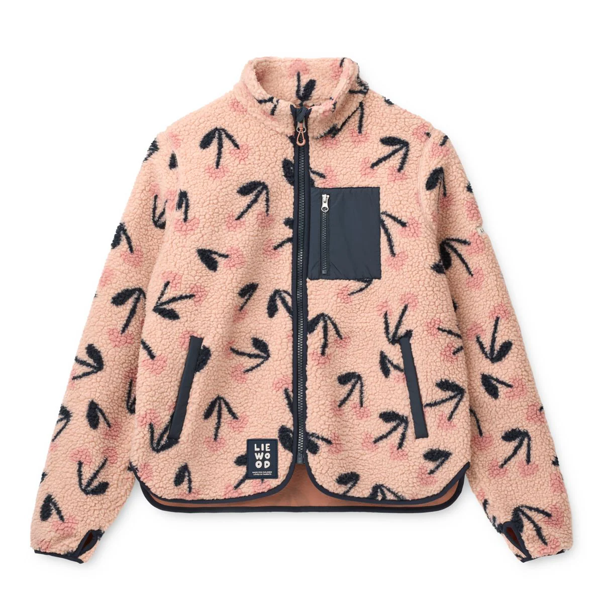 Nelson Pile Jacket For Adults - Mega Cherry heart / Rosey