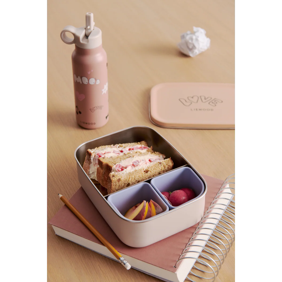 Nina Stainless Steel Lunchbox - Love / Pale tuscany - Image 3