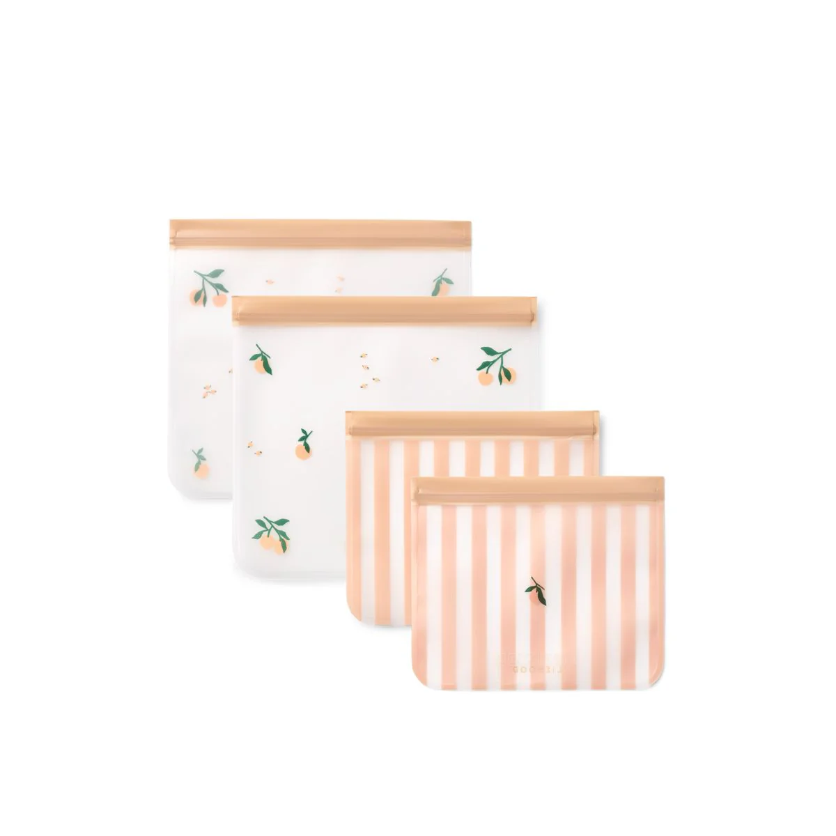 Rebus Reusable Food Bags - Peach / Sea shell