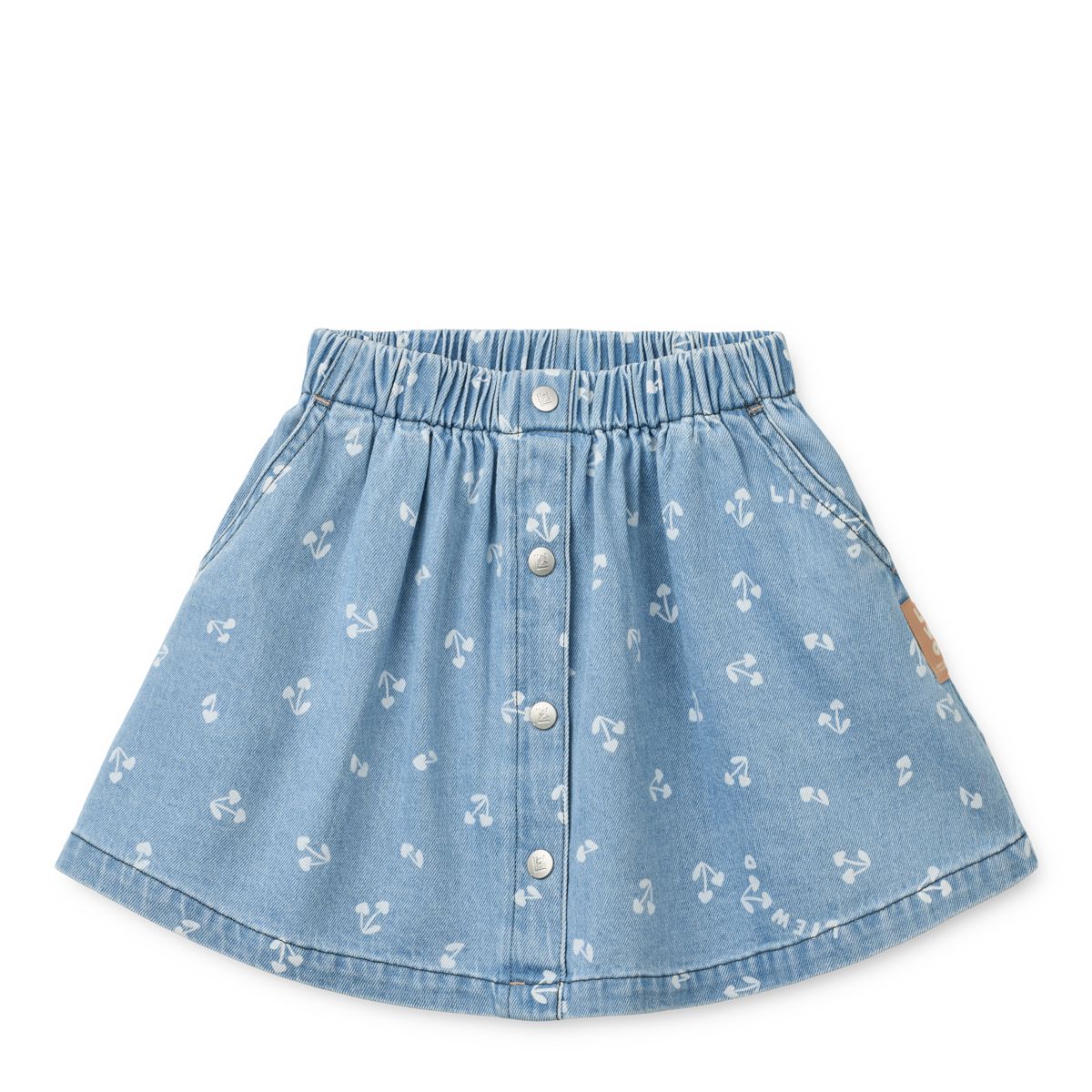 Rio Printed Light Denim Skirt - Cherry heart sandy / Denim