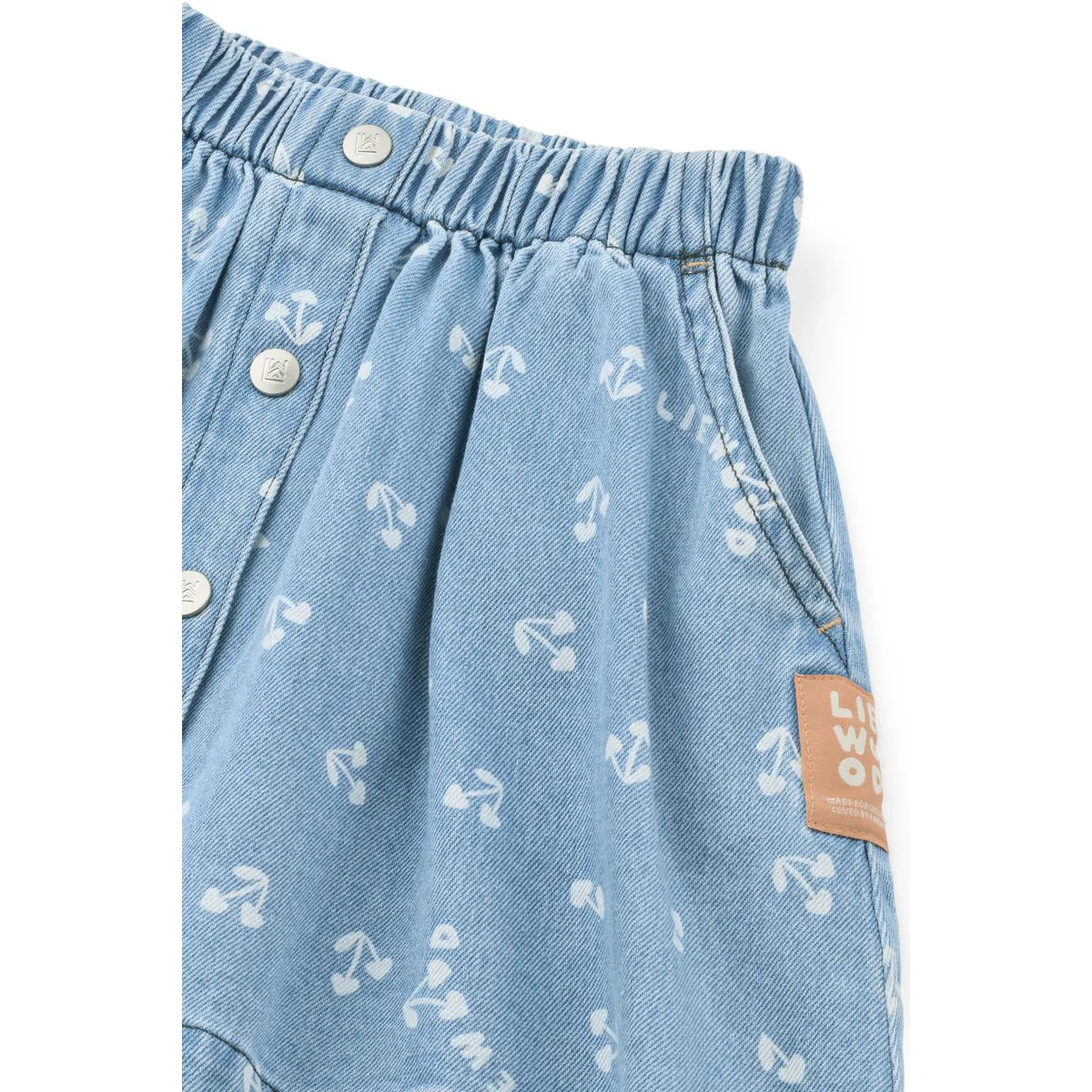 Rio Printed Light Denim Skirt - Cherry heart sandy / Denim - Image 3
