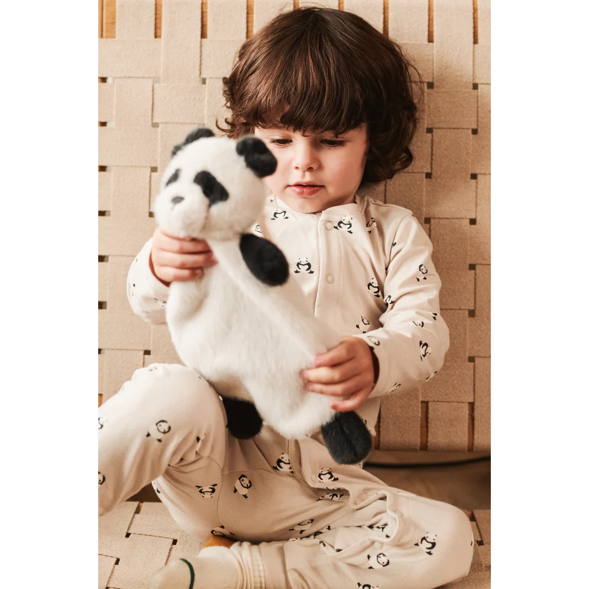Roy Panda Cuddle Cloth - Sandy / Dark grey - Image 3
