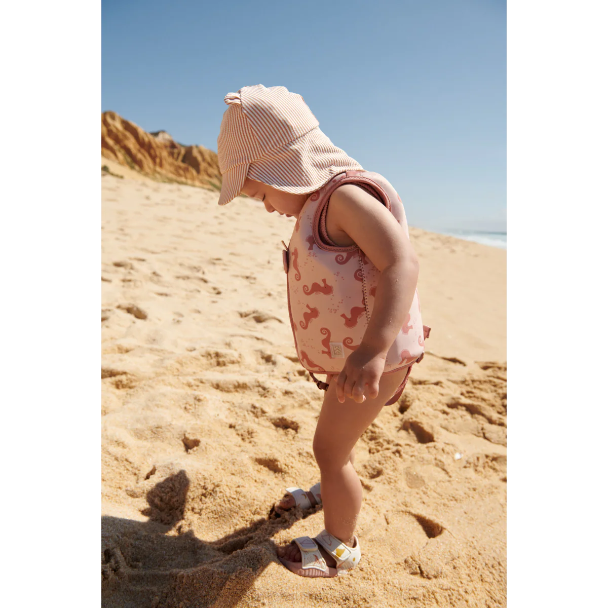Senia seersucker swim hat - Y/D stripe Pale tuscany / Creme de la creme - Image 3