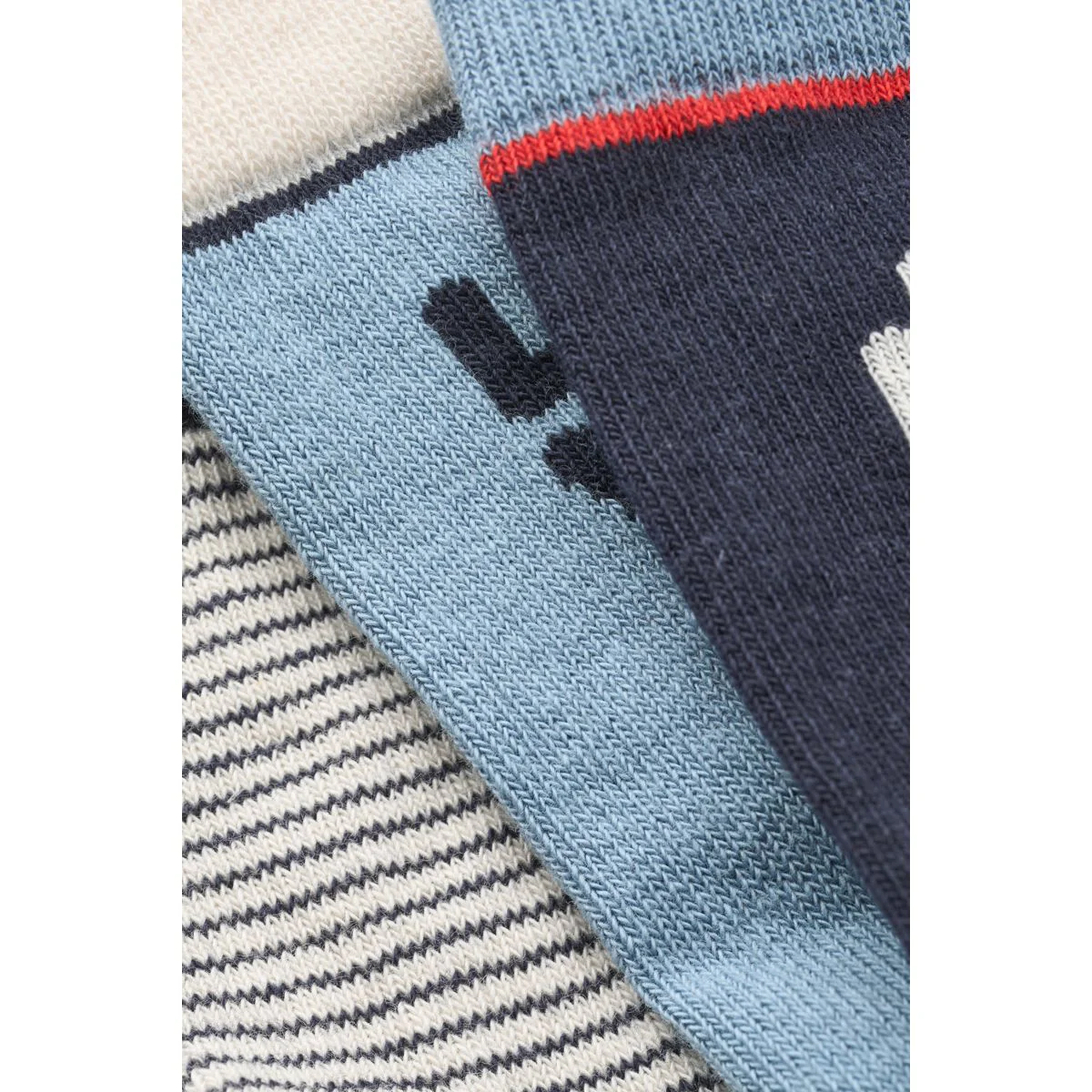 Silas Socks 3-Pack - Beach blue / Classic navy Stripe mix - Image 2