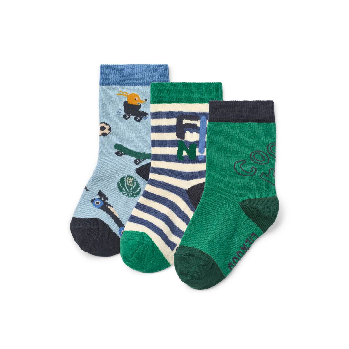 Silas Socks 3-Pack - Fun / Beach blue mix