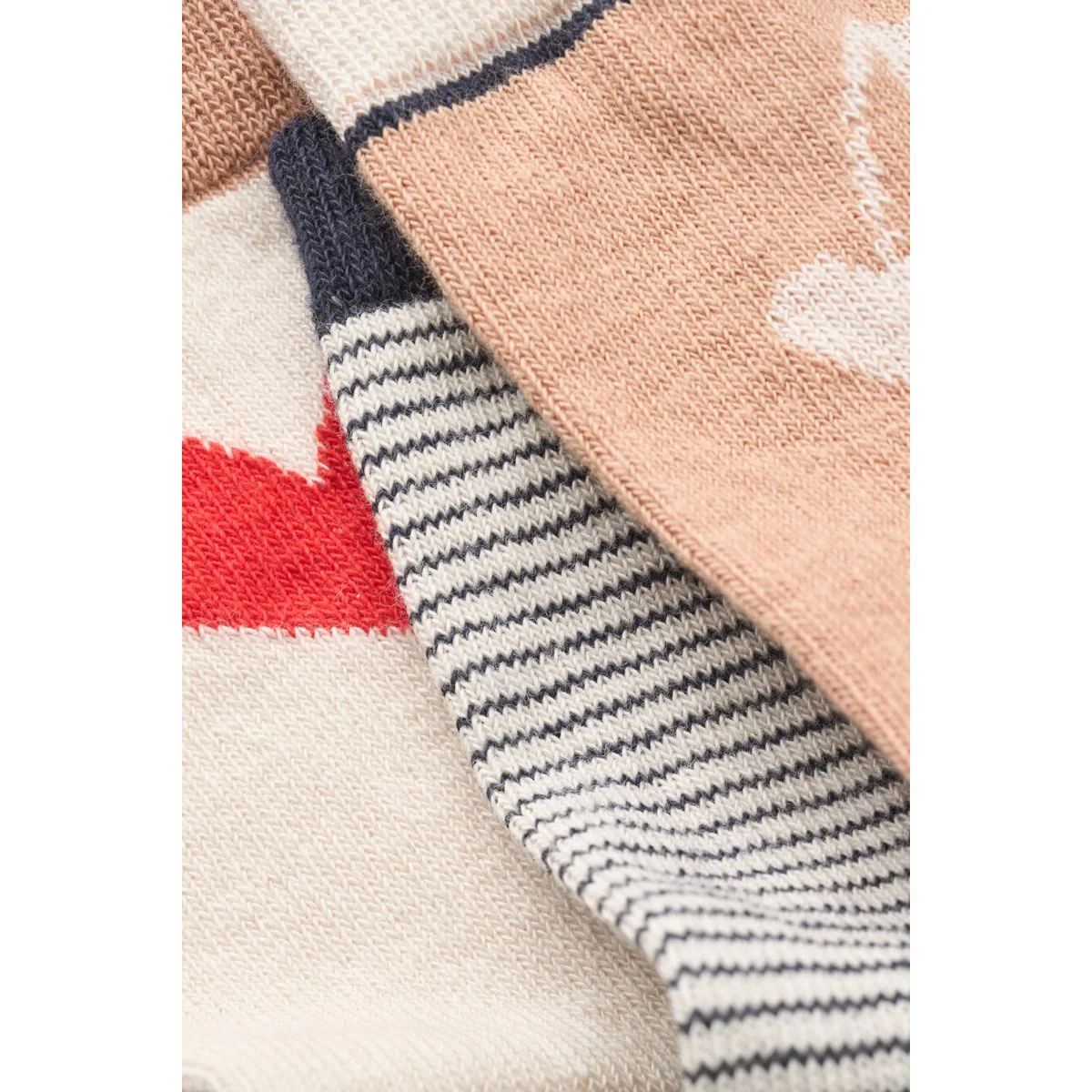 Silas Socks 3-Pack - Pale Tuscany / Sandy Stripe mix - Image 2