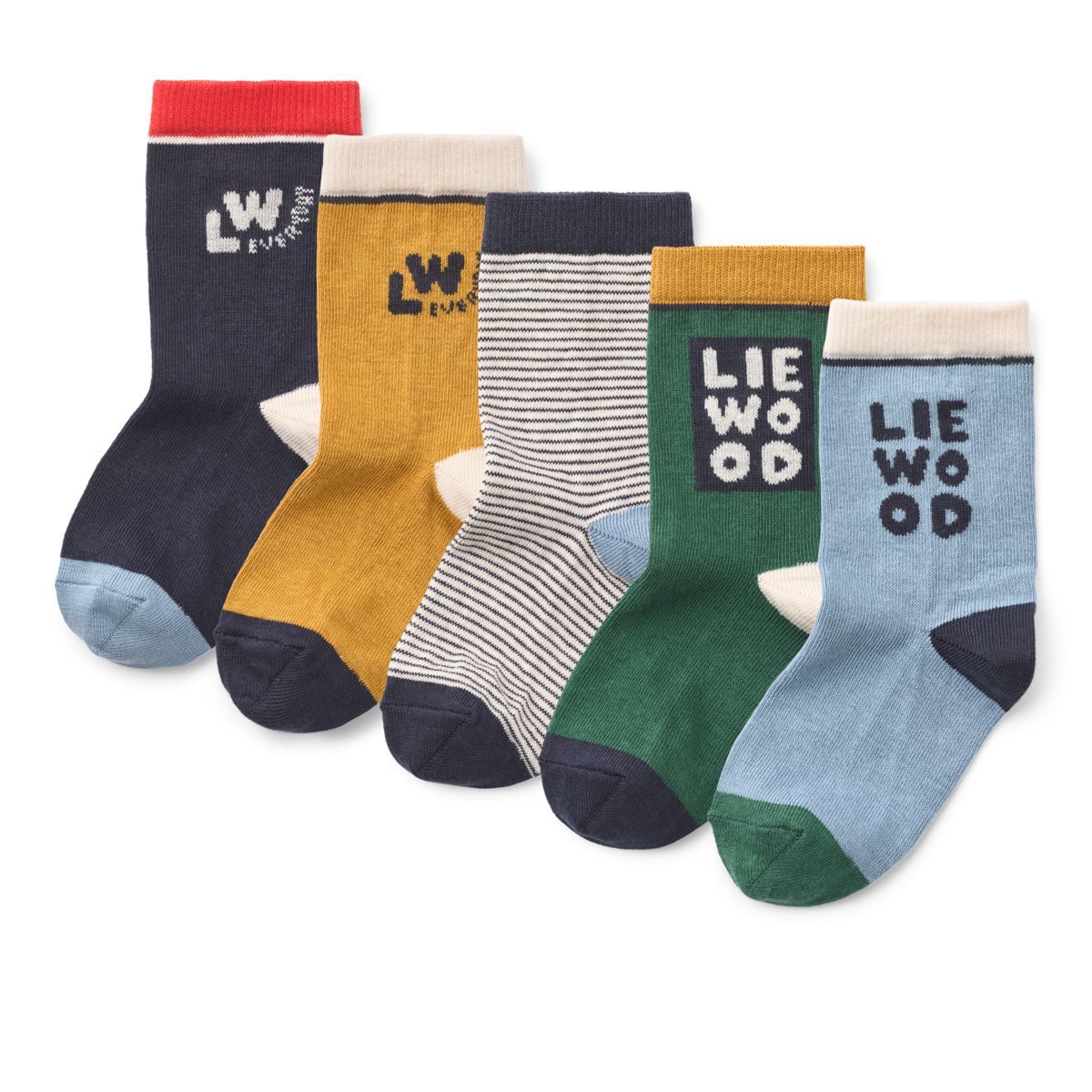 Silas Socks 5-Pack - Beach blue mix