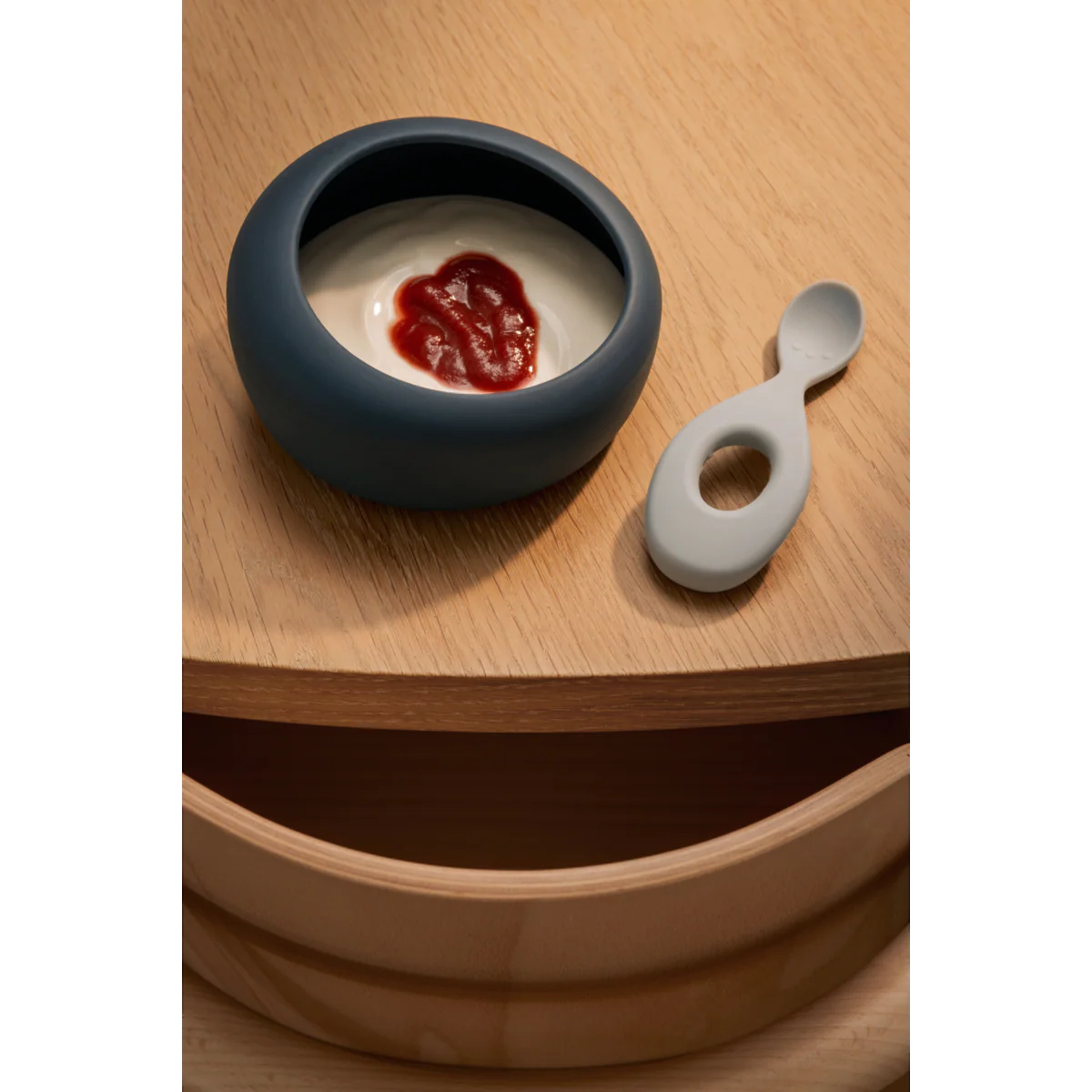 SPARIA Bowl with spoon - Whale blue / Dove blue - Image 2
