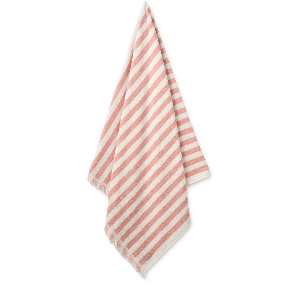 Summer beach towel - Coral blush / creme de la creme stripe - Image 2