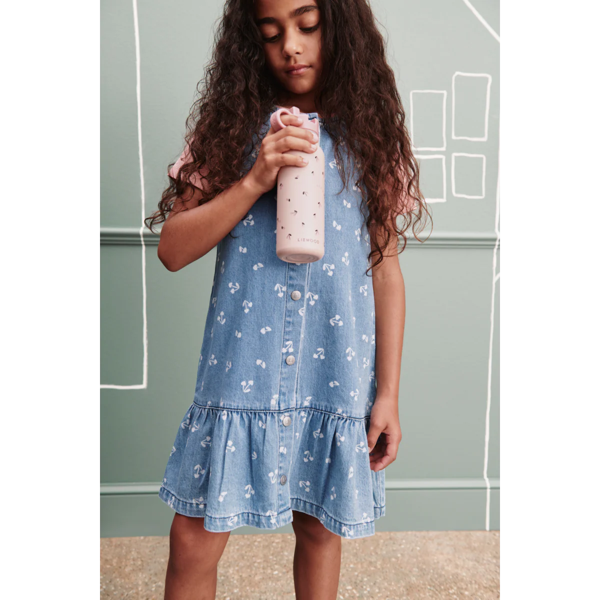 Sybilla Light Denim Dress - Cherry heart sandy / Denim - Image 4