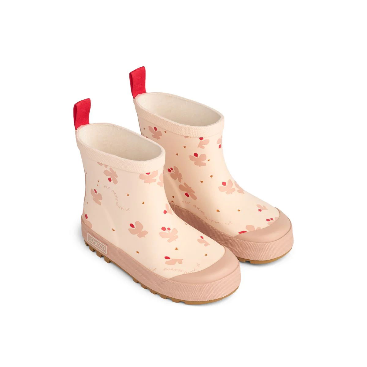 Tekla short rain boots - Mini Butterfly / Apple blossom