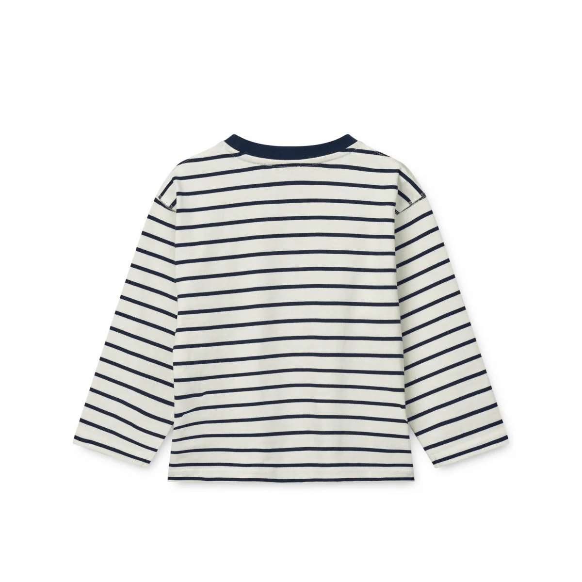 TYLER Striped Long-sleeve T-shirt - Stripe Classic navy / Creme de la creme - Image 2