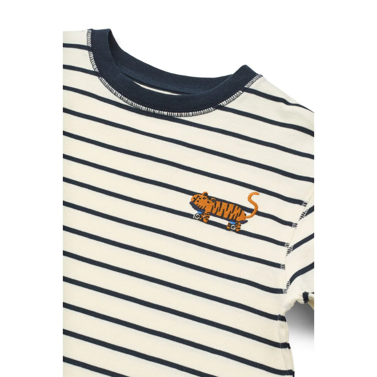 TYLER Striped Long-sleeve T-shirt - Y/D stipes Classic navy / Creme de la creme - Image 3