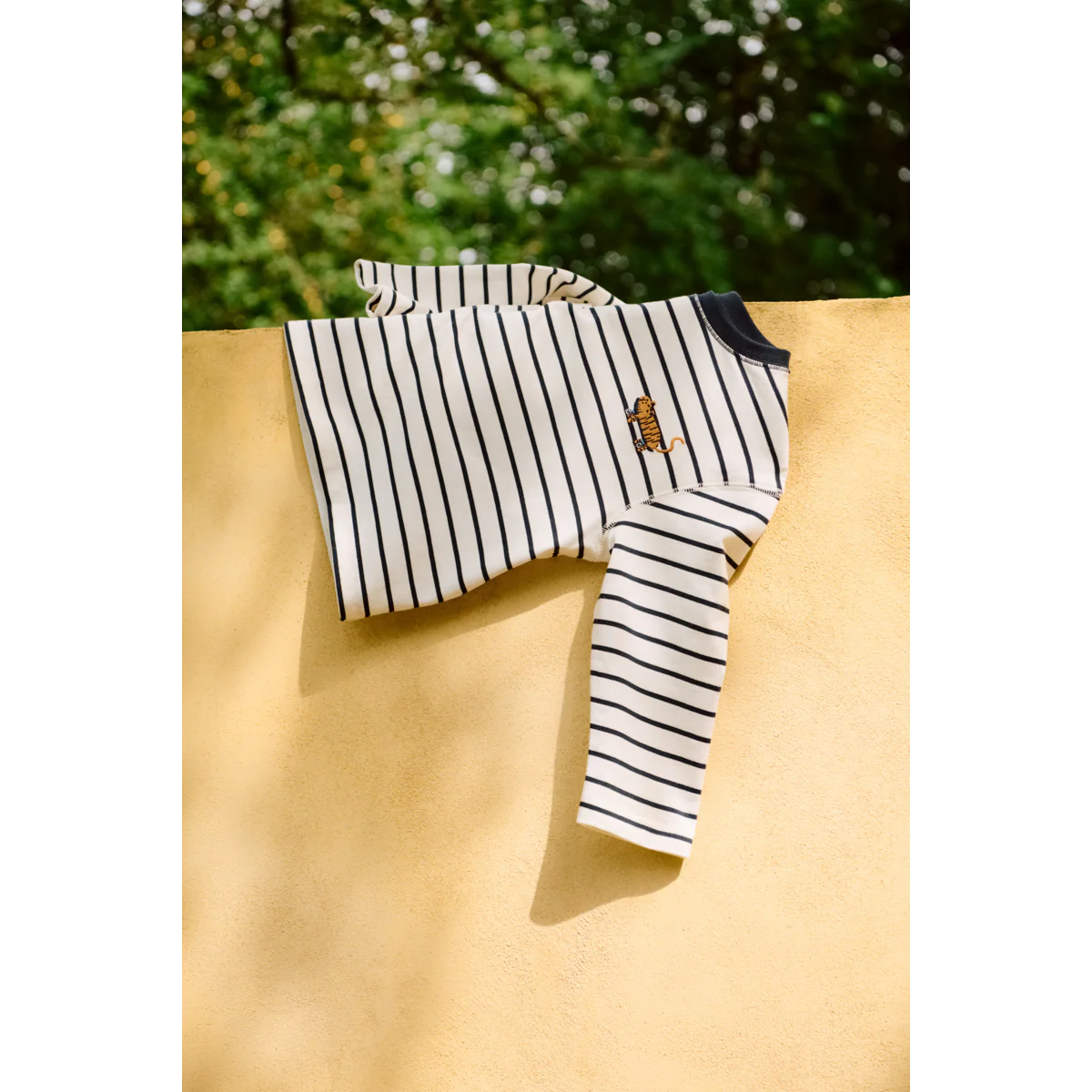 TYLER Striped Long-sleeve T-shirt - Y/D stipes Classic navy / Creme de la creme - Image 5