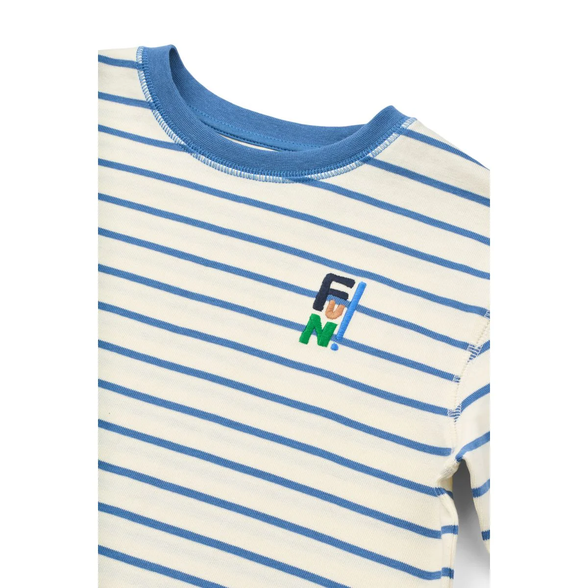 Tyler Striped short-sleeve T-shirt - Riverside / Creme de la creme - Image 3
