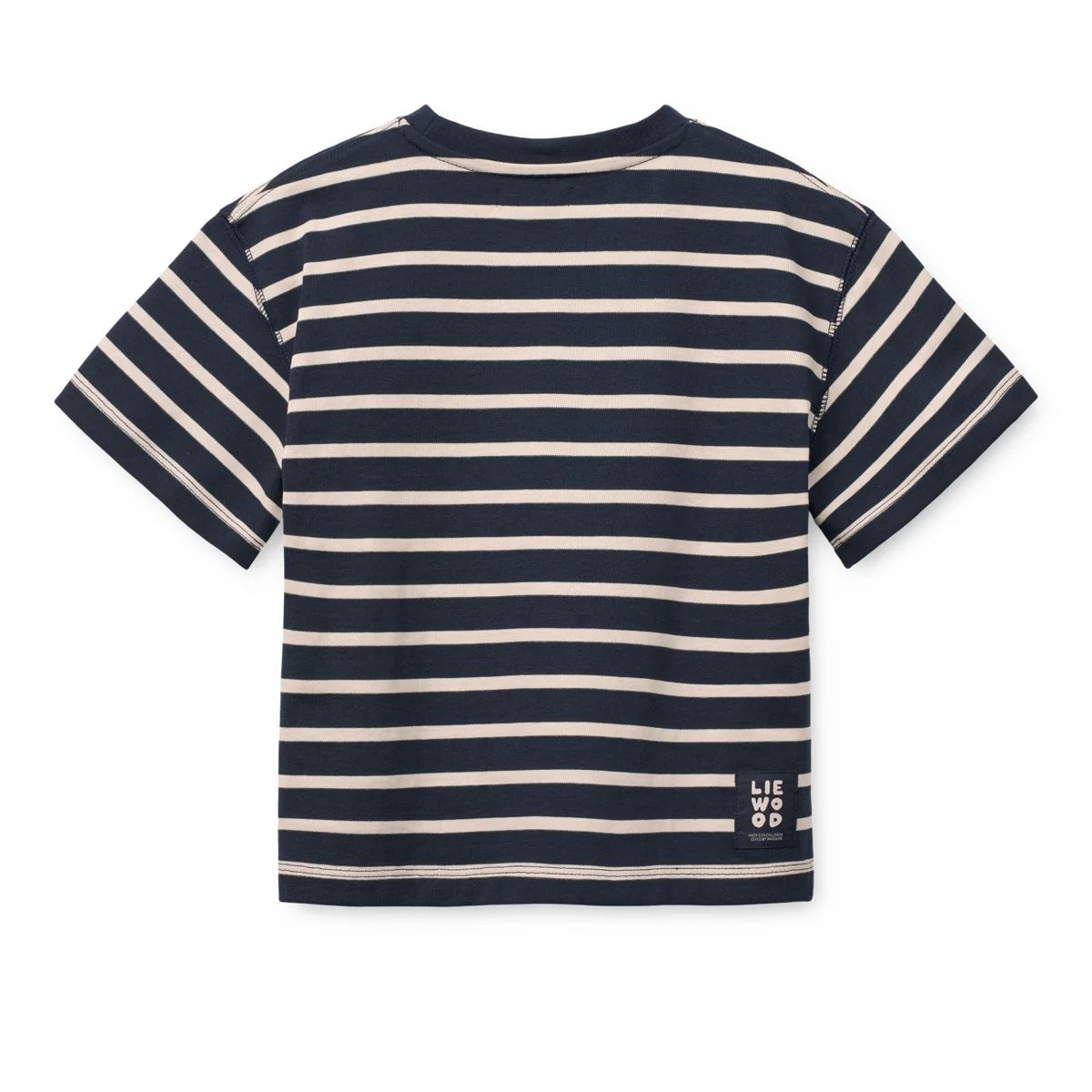 Tyler Striped short-sleeve T-shirt - Y/D stripe classic navy sandy - Image 2