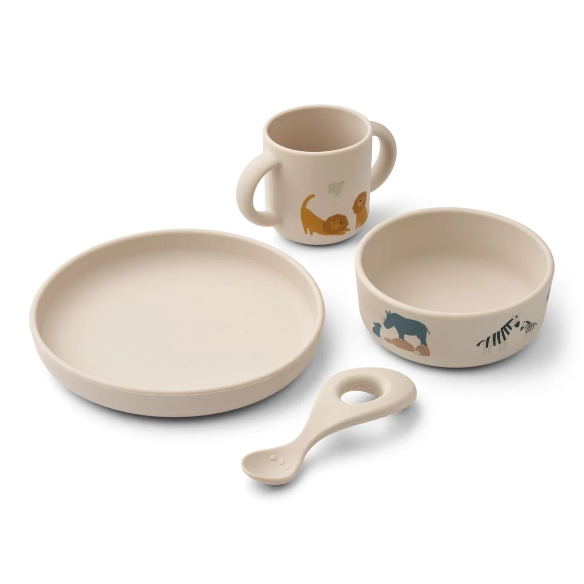 VIVI Silicone Tableware Set - All together / Sandy