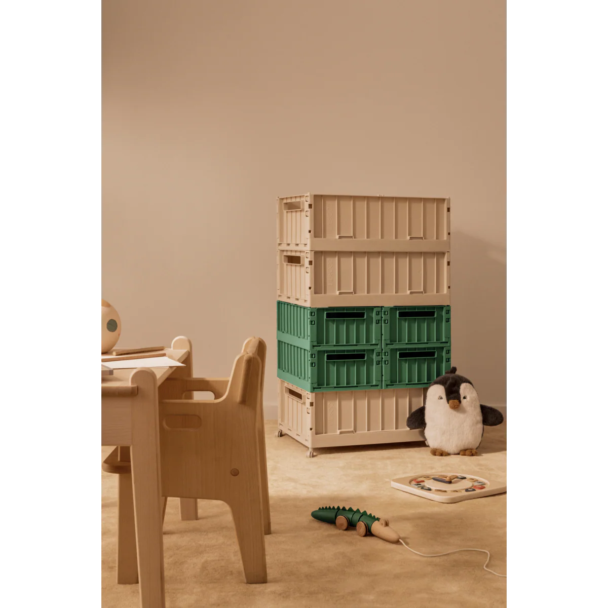 Weston Large Storage Box With Wheels - Sandy - Image 4